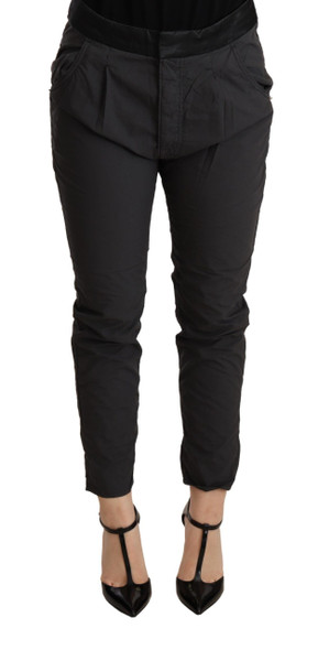 Gray Mid Waist Slim Fit Skinny Cotton Trouser Gray Mid Waist Slim Fit Skinny Cotton Trouser