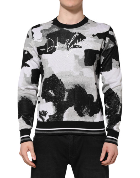 Dolce & Gabbana Multicolor Silk Camouflage Pullover Sweater Dolce & Gabbana Multicolor Silk Camouflage Pullover Sweater