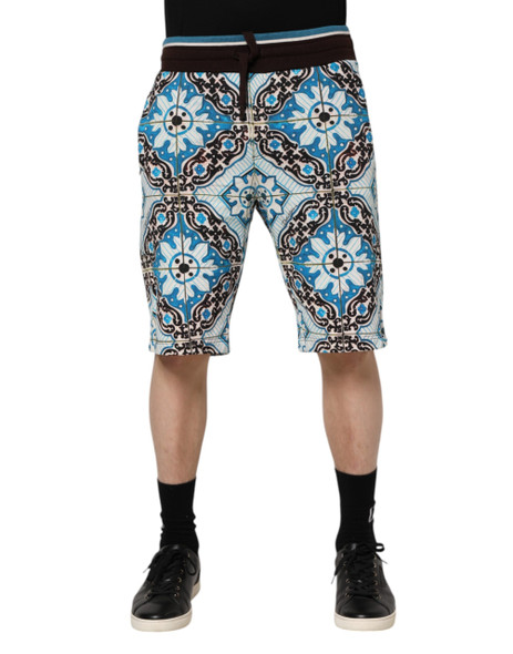 Dolce & Gabbana Multicolor Cotton Maiolica Print Bermuda Shorts Dolce & Gabbana Multicolor Cotton Maiolica Print Bermuda Shorts