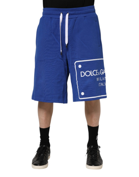 Dolce & Gabbana Blue Logo Cotton Bermuda Sweatshorts Shorts PAN76428 Dolce & Gabbana Blue Logo Cotton Bermuda Sweatshorts Shorts PAN76428