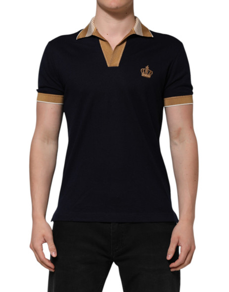 Black Cashmere Crown Logo Men Polo T-shirt Black Cashmere Crown Logo Men Polo T-shirt