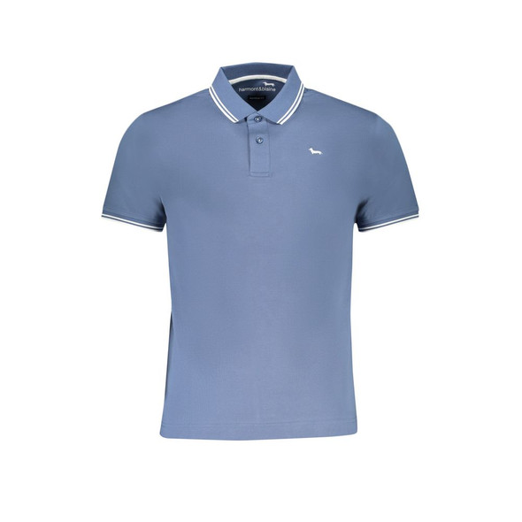 Blue Cotton Polo Shirt HA-29113-FBB-379 Blue Cotton Polo Shirt HA-29113-FBB-379