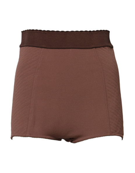 Dolce & Gabbana Brown Viscose High Waisted Hot Pants Shorts Dolce & Gabbana Brown Viscose High Waisted Hot Pants Shorts