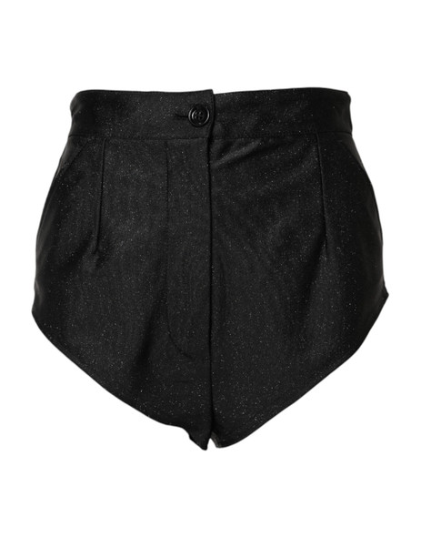 Dolce & Gabbana Black Viscose High Waisted Hot Pants Shorts Dolce & Gabbana Black Viscose High Waisted Hot Pants Shorts