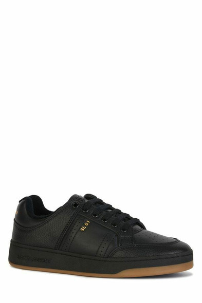 Elegant Black Low-Top Leather Sneakers Elegant Black Low-Top Leather Sneakers