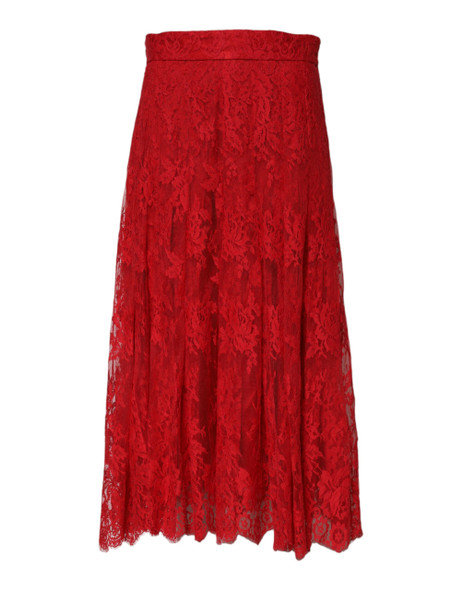 Red Cotton Floral Lace A-line Long Maxi Skirt Red Cotton Floral Lace A-line Long Maxi Skirt