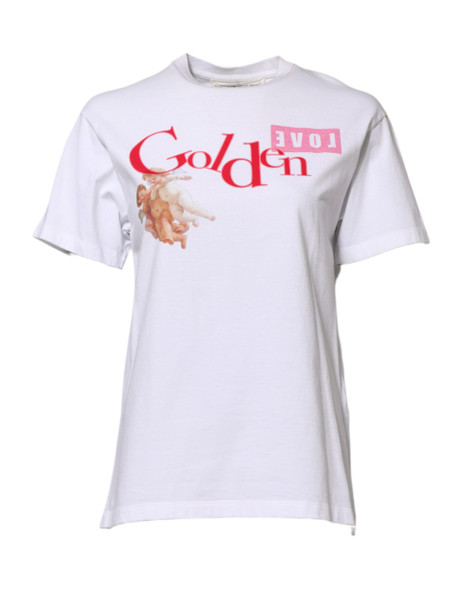 Golden Goose White Printed Round Neck T-shirt Golden Goose White Printed Round Neck T-shirt