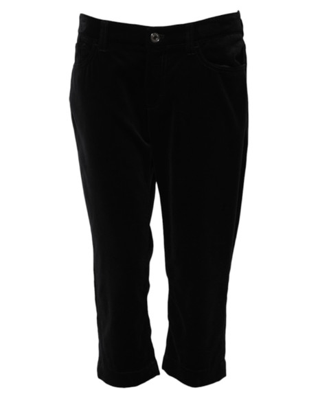 Dolce & Gabbana Black Cotton Skinny Capri Cropped Denim Jeans Dolce & Gabbana Black Cotton Skinny Capri Cropped Denim Jeans