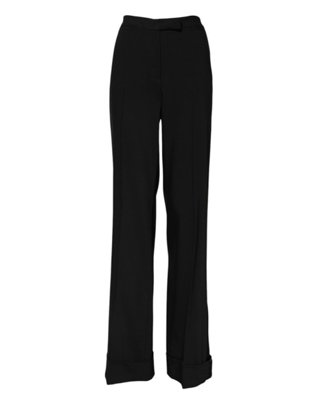 Dolce & Gabbana Black Wool High Waist Flared Pants Dolce & Gabbana Black Wool High Waist Flared Pants