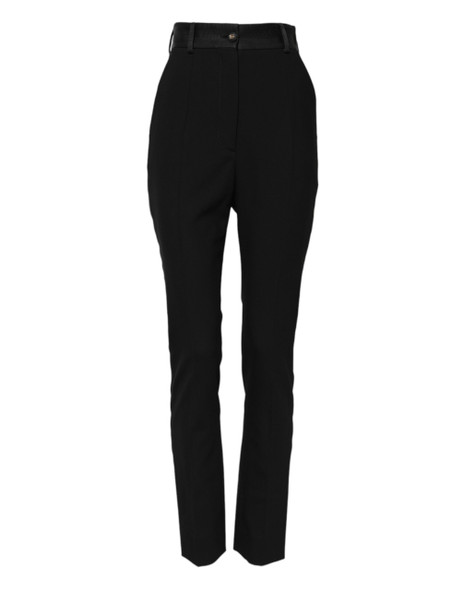 Dolce & Gabbana Black Wool High Waist Skinny Pants Dolce & Gabbana Black Wool High Waist Skinny Pants
