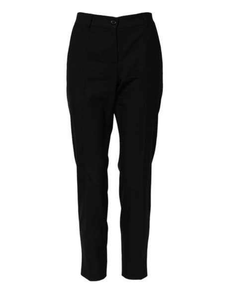 Dolce & Gabbana Black Wool High Waist Tapered Pants PAN74987 Dolce & Gabbana Black Wool High Waist Tapered Pants PAN74987