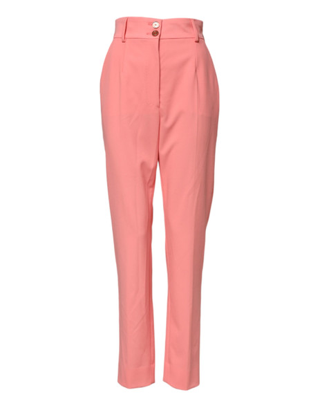 Dolce & Gabbana Pink High Waist Tapered Dress Pants Dolce & Gabbana Pink High Waist Tapered Dress Pants