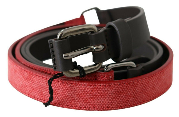 Costume National Red Brown Leather Silver Logo Buckle Waist Belt Costume National Red Brown Leather Silver Logo Buckle Waist Belt