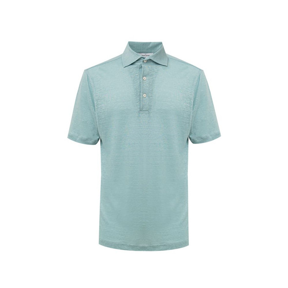 Blue Linen Polo Shirt Blue Linen Polo Shirt