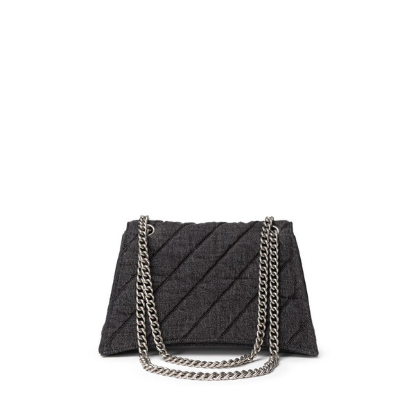 Black Fabric And Leather Shoulder Bag Black Fabric And Leather Shoulder Bag