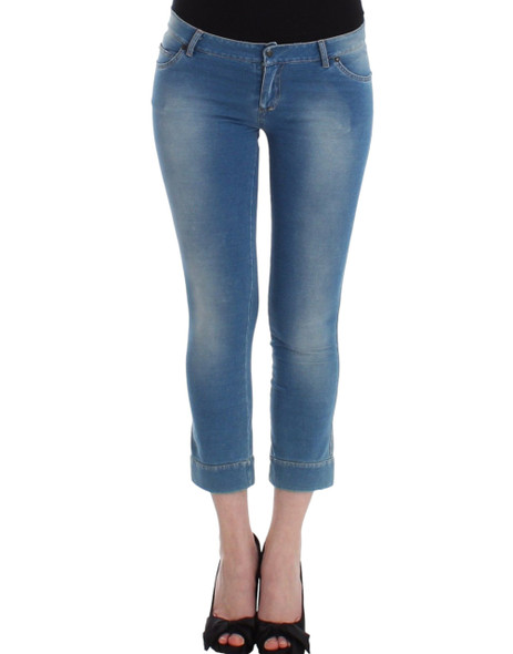 Beachwear Blue Jeans Capri Pants Cropped Beachwear Blue Jeans Capri Pants Cropped
