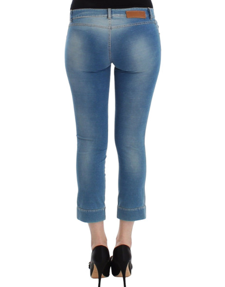 Beachwear Blue Jeans Capri Pants Cropped Beachwear Blue Jeans Capri Pants Cropped