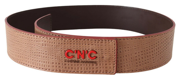 White Leather Logo Fashion Waist Belt White Leather Logo Fashion Waist Belt