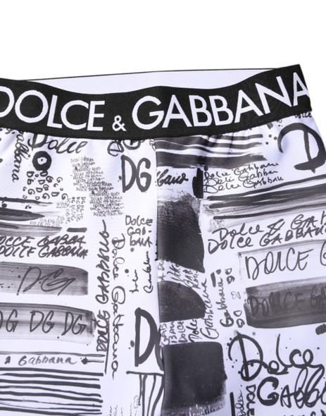 Dolce & Gabbana White Graphic HighWaist Skinny Leggings Pants Dolce & Gabbana White Graphic HighWaist Skinny Leggings Pants