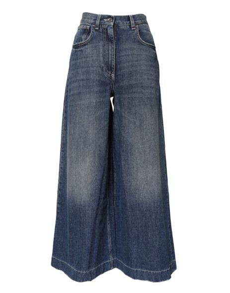 Dolce & Gabbana Blue Cotton High Waist Wide Leg Denim Jeans Dolce & Gabbana Blue Cotton High Waist Wide Leg Denim Jeans
