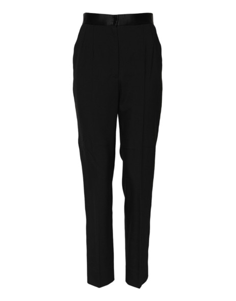 Black Wool Tapered High Waist Pants Black Wool Tapered High Waist Pants