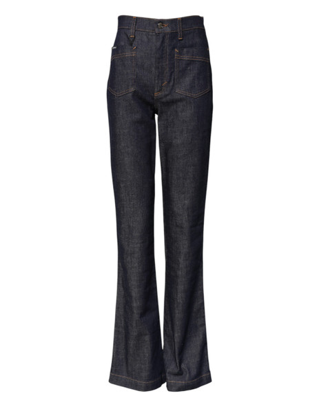 Dolce & Gabbana Blue Cotton High Waist Flared Denim Jeans PAN75683 Dolce & Gabbana Blue Cotton High Waist Flared Denim Jeans PAN75683