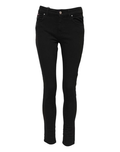 Dolce & Gabbana Black Cotton Logo Skinny Mid Waist Denim Jeans PAN75979 Dolce & Gabbana Black Cotton Logo Skinny Mid Waist Denim Jeans PAN75979