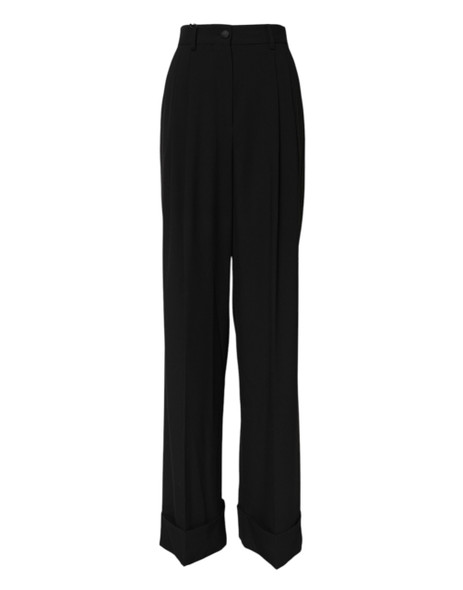 Dolce & Gabbana Black Wool High Waist Formal Pants Dolce & Gabbana Black Wool High Waist Formal Pants