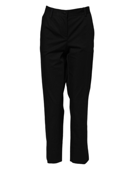 Dolce & Gabbana Black Cotton High Waist Formal Pants Dolce & Gabbana Black Cotton High Waist Formal Pants