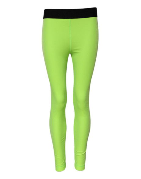 Dolce & Gabbana Green Nylon Slim Fit Leggings Pants Dolce & Gabbana Green Nylon Slim Fit Leggings Pants