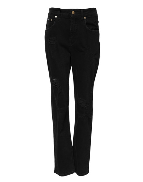 Dolce & Gabbana Black Boyfriend Cotton Flared Denim Jeans Dolce & Gabbana Black Boyfriend Cotton Flared Denim Jeans