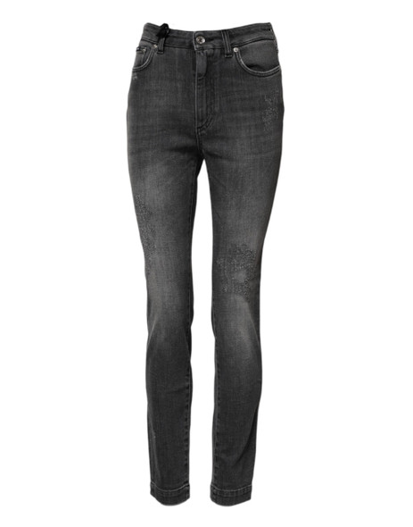 Dolce & Gabbana Dark Gray AUDREY Cotton Skinny Denim Jeans Dolce & Gabbana Dark Gray AUDREY Cotton Skinny Denim Jeans