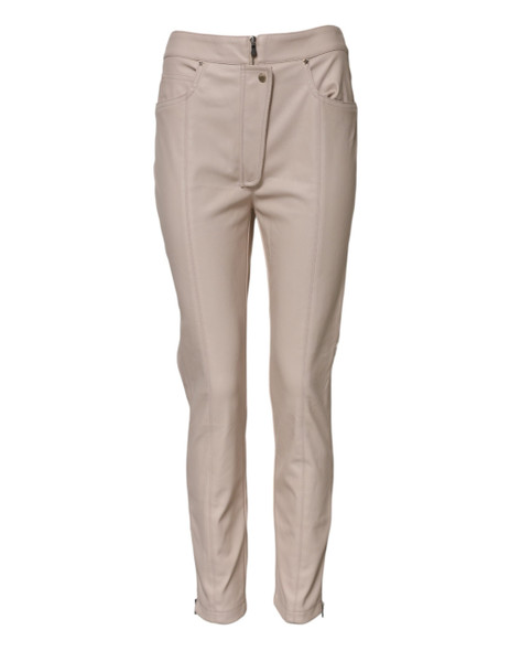 Elisabetta Franchi Beige High Waist Tapered Pants Elisabetta Franchi Beige High Waist Tapered Pants