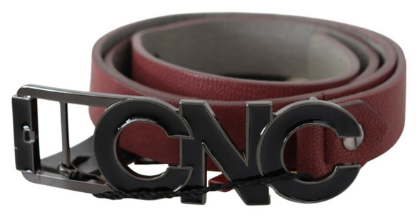 Costume National Maroon Skinny Leather Logo Fashion Belt Costume National Maroon Skinny Leather Logo Fashion Belt