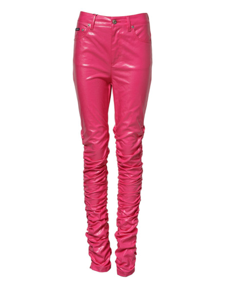 Dolce & Gabbana Pink Cotton High Waisted Skinny Denim Jeans Dolce & Gabbana Pink Cotton High Waisted Skinny Denim Jeans