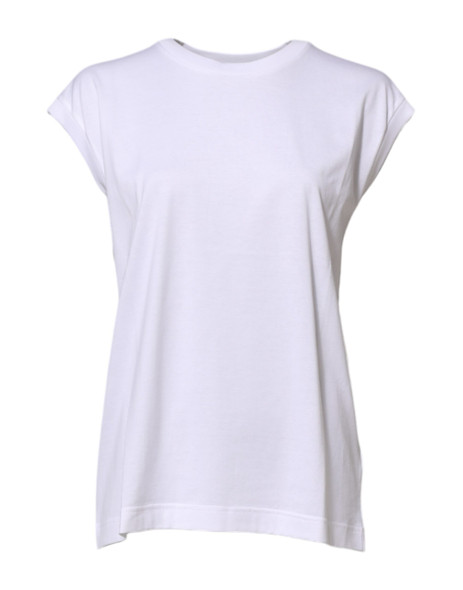Dolce & Gabbana White Cotton Sleeveless Women Tank T-shirt Dolce & Gabbana White Cotton Sleeveless Women Tank T-shirt