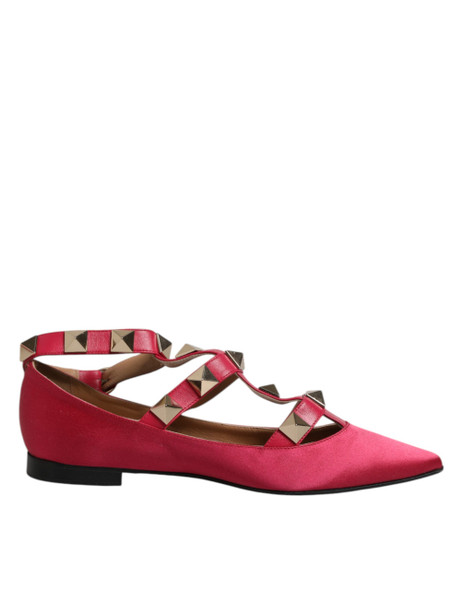 Prosperine Red Gold Studded Pointed Toe Ballet Flats Shoes Prosperine Red Gold Studded Pointed Toe Ballet Flats Shoes
