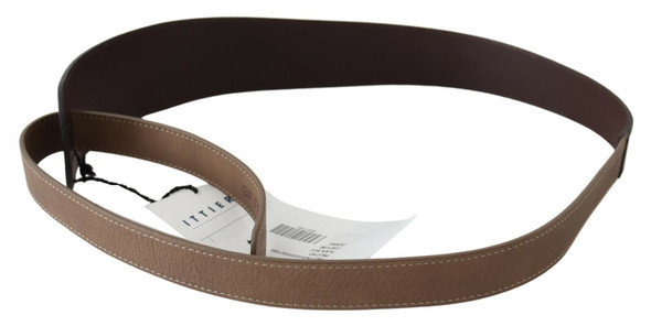 Brown Genuine Leather Logo Wide Waist Belt Brown Genuine Leather Logo Wide Waist Belt