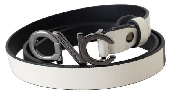 Belt Mettalic Gray Leather Logo Belt Belt Mettalic Gray Leather Logo Belt