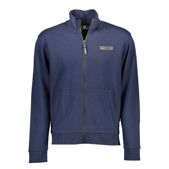 Plein Sport Blue Cotton Sweater PL-10021 Plein Sport Blue Cotton Sweater PL-10021