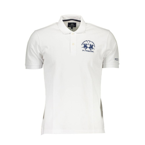 La Martina White Cotton Polo Shirt LA-13246 La Martina White Cotton Polo Shirt LA-13246