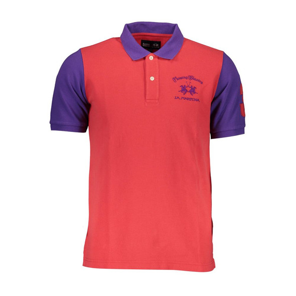 La Martina Red Cotton Polo Shirt La Martina Red Cotton Polo Shirt