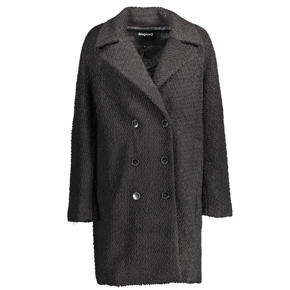 Desigual Black Polyester Jackets & Coat Desigual Black Polyester Jackets & Coat