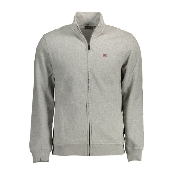 Napapijri Gray Cotton Sweater NA-14596 Napapijri Gray Cotton Sweater NA-14596