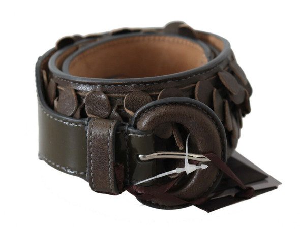 Dark Brown Leather Round Buckle Waist Belt Dark Brown Leather Round Buckle Waist Belt