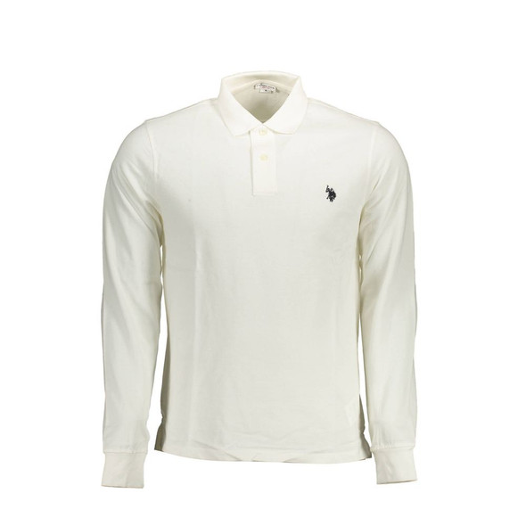 White Cotton Polo Shirt US-16935 White Cotton Polo Shirt US-16935
