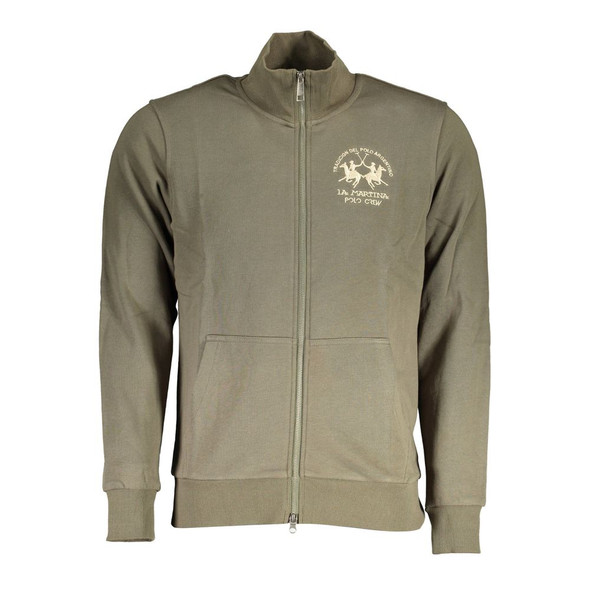 La Martina Green Cotton Sweater La Martina Green Cotton Sweater