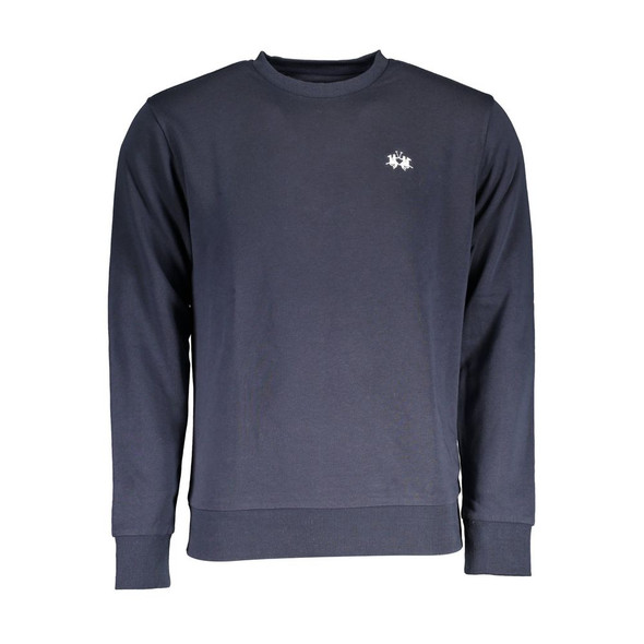 La Martina Blue Cotton Sweater LA-17165 La Martina Blue Cotton Sweater LA-17165