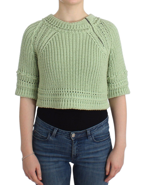 Green Cropped Knit Sweater Knitted Jumper Green Cropped Knit Sweater Knitted Jumper
