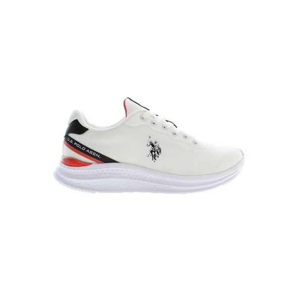 White Polyester Sneaker US-19411 White Polyester Sneaker US-19411